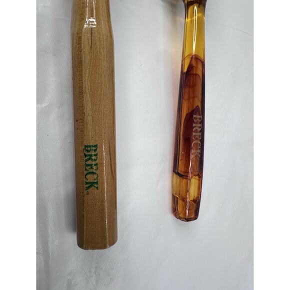 Vintage Breck Hairbrush Rounded Wood Amber Lot Of 2 - Picture 2 of 4